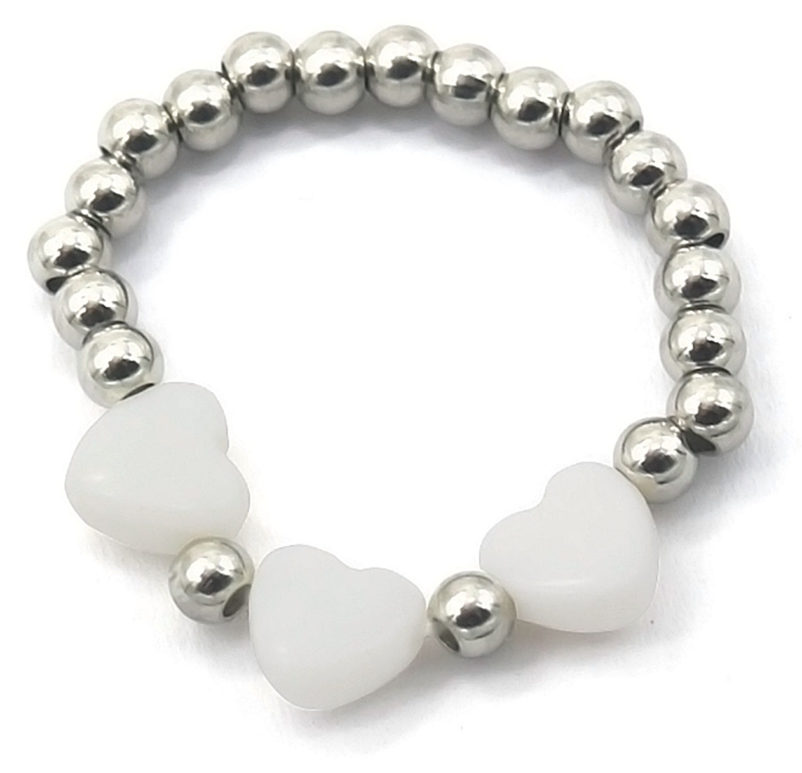 A-E2.3 R62-008S-8 S. Steel Ring Stretch Hearts