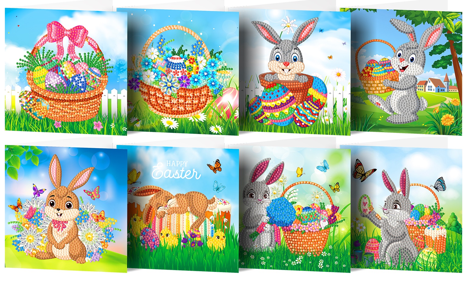 T-B4.2 HKDZ15 Diamond Painting Postcard set 15x15cm 8pcs