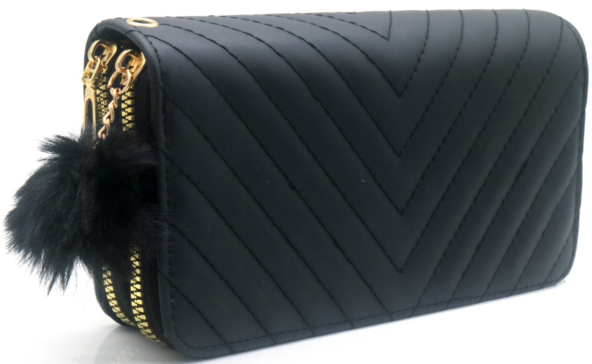 T-E7.1 WA009-022-1 Pu Wallet 20x10x4.5cm Black