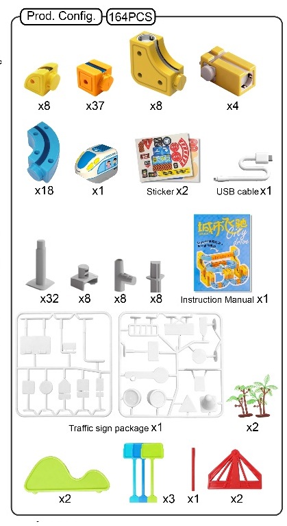 Y-A4.4  568-66 Magnetic DIY Train Vehicle Medium Set