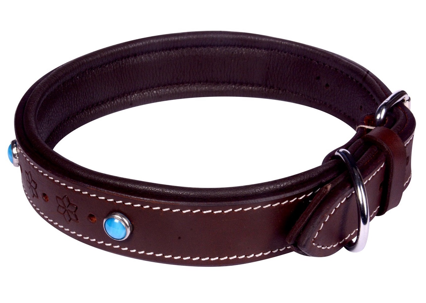 G-E23.2 MTDC-004 Leather Dog Collar Brown L 58x2.5cm