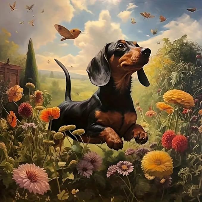 L-D2.1 DP2545088 Diamond Painting Canvas 40x30cm - Painting 35x25cm Dog