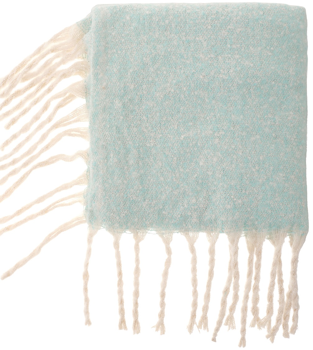 Q-H2.1 SCARF2588-011-2 Woven Winter Poncho Blue