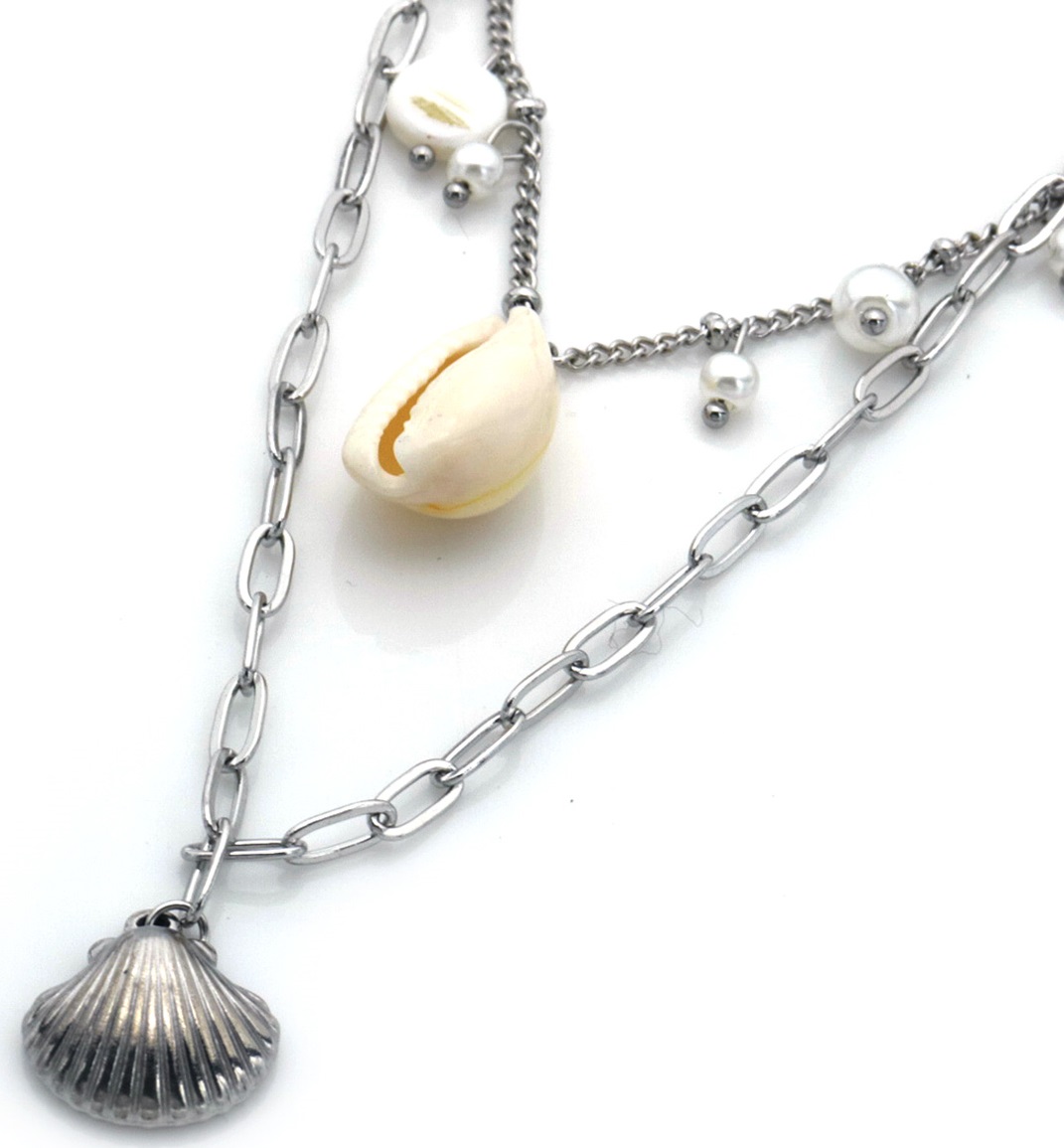 H-D21.3 N936-004S S. Steel Necklace Shells