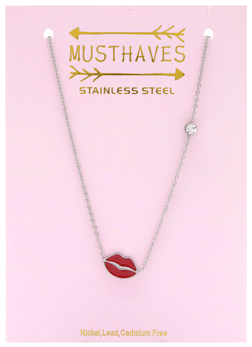 C-D19.1 N038-011S S. Steel Kids Necklace 12mm Lips 35-41cm