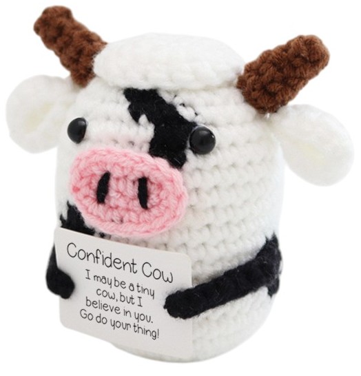 Q-G7.2 T2405-574 Positive Knitted Cow 8.5cm