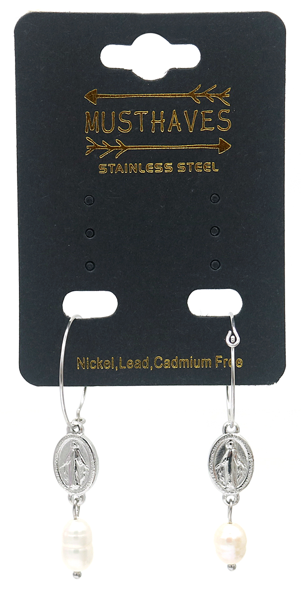 B-D5.3 E220-043 S. Steel Hoop Earrings 2x4.5cm Silver