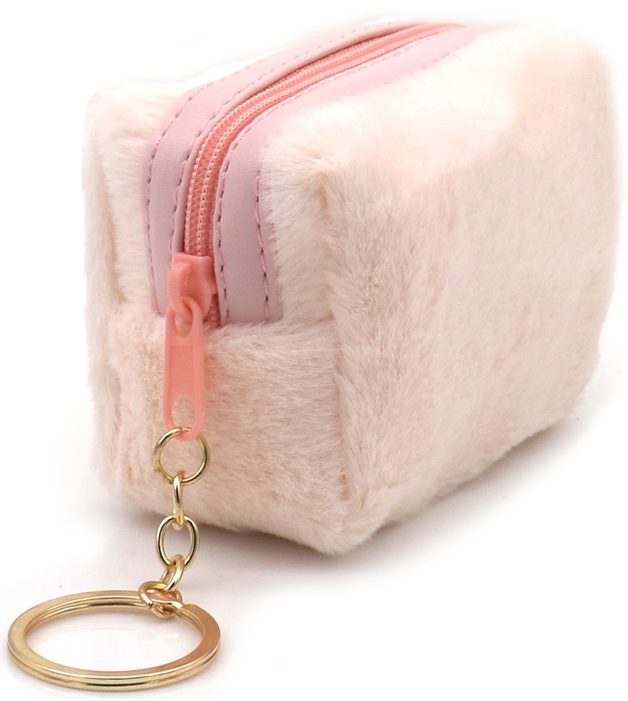 K-D3.1 KY1154-001 Keychain Fluffy Pouch 9x7x5cm Light Pink