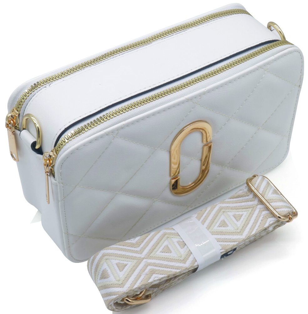 T-H8.2  BAG908-001-4 PU Shoulder Bag 22x12.5x8cm White