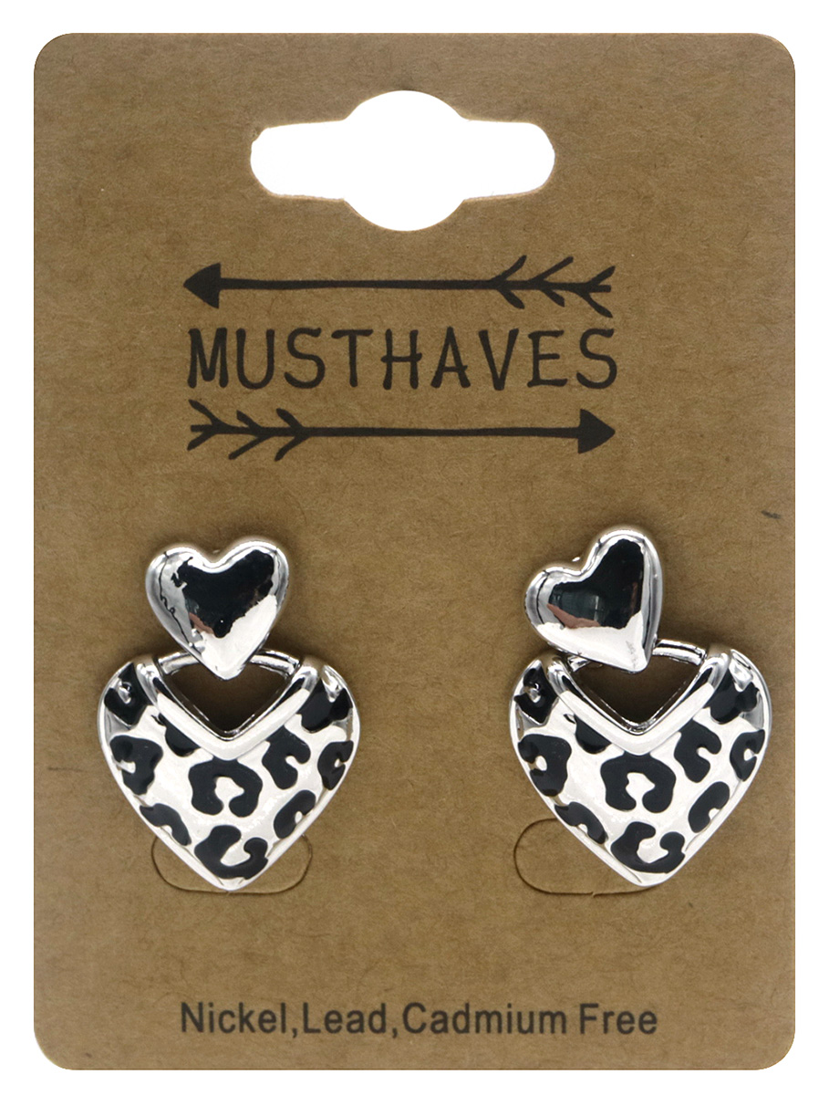 I-E5.2 E2591-157 Fashion Earrings Hearts 2cm Silver