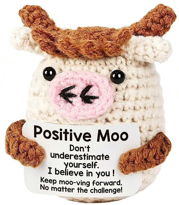 T-B2.1 T2405-558 Positive Knitted Cow 9cm