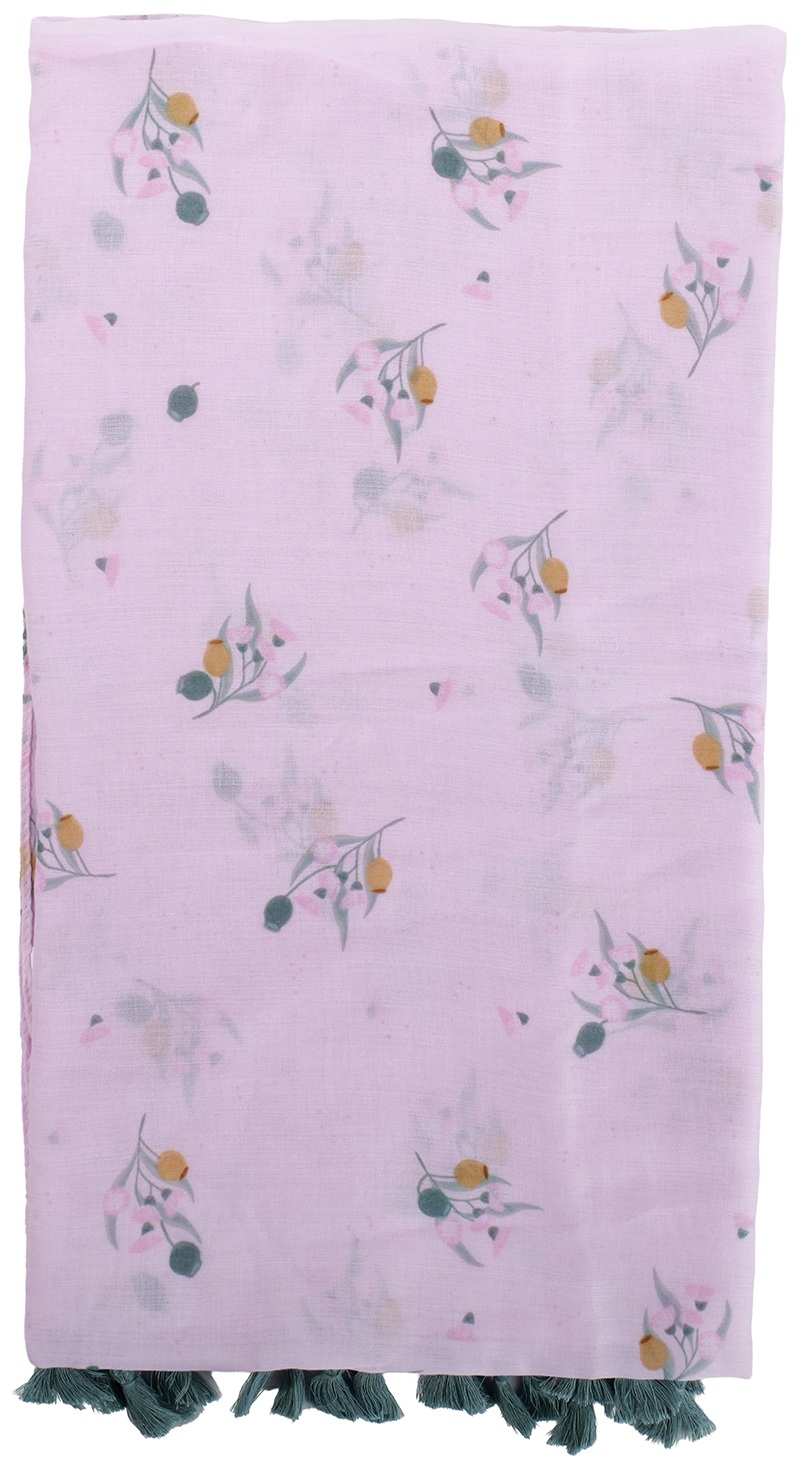 X-E5.1 SCARF1107-001-6 Summer Scarf Flowers - Tassels 180x90cm