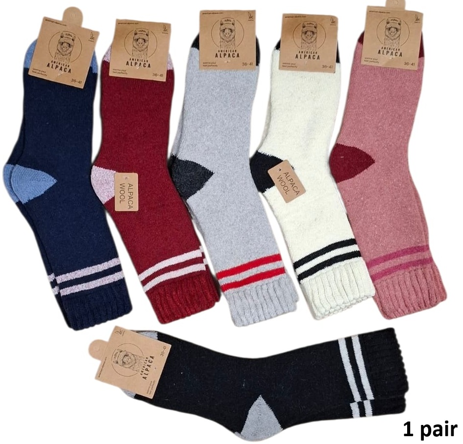L-F4.1 JN25-8318 Pair of Woolen Socks Size 36-41 - Mixed Colors - 1pc