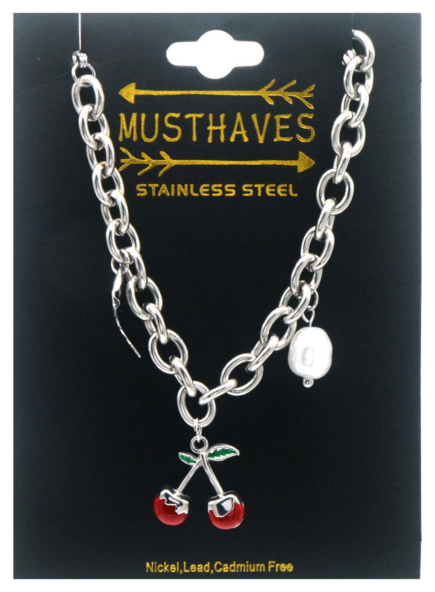 H-F4.1 B2503-052S S. Steel Bracelet Cherries 16-21cm