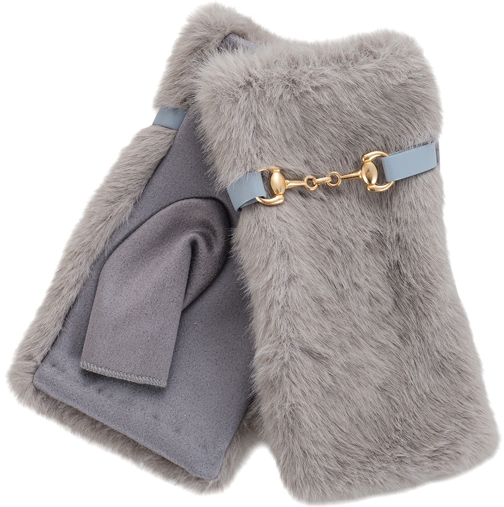 X-G6.2 GLOVES7040-032-3 Gloves Fingerless Faux Fur Grey