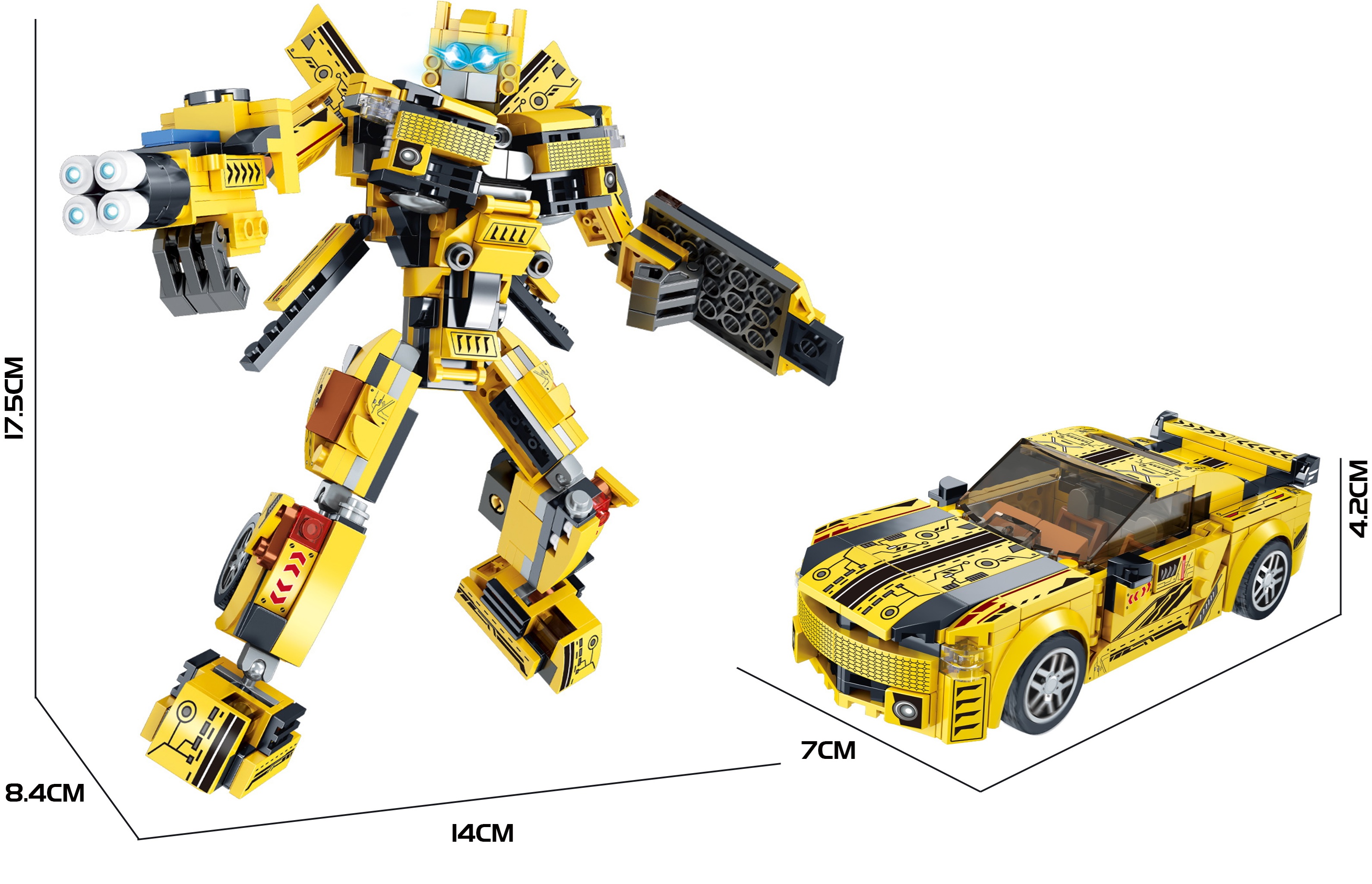Z-A1.4 BB300 Building Block Set Car Robot 2 in 1  - 402pcs