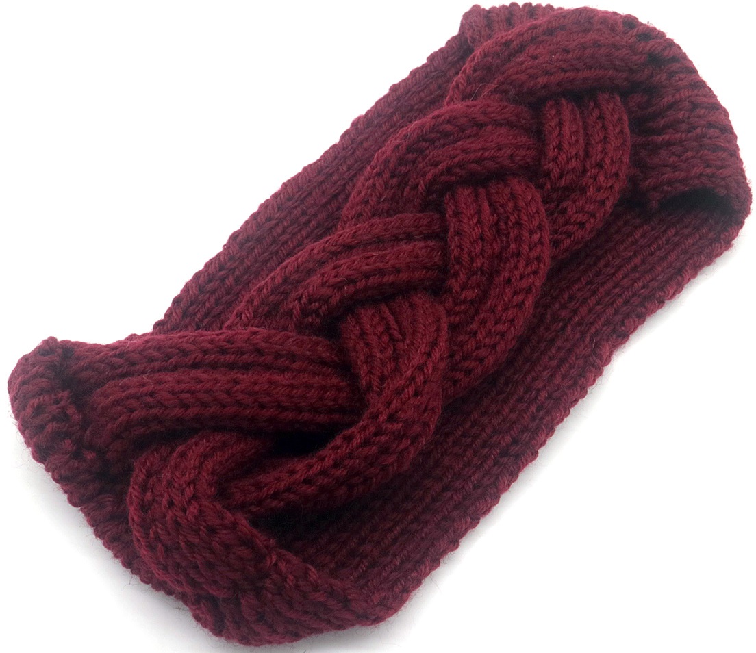 K-F7.1 H071-016-4 Knitted Winter Headband Bordeaux