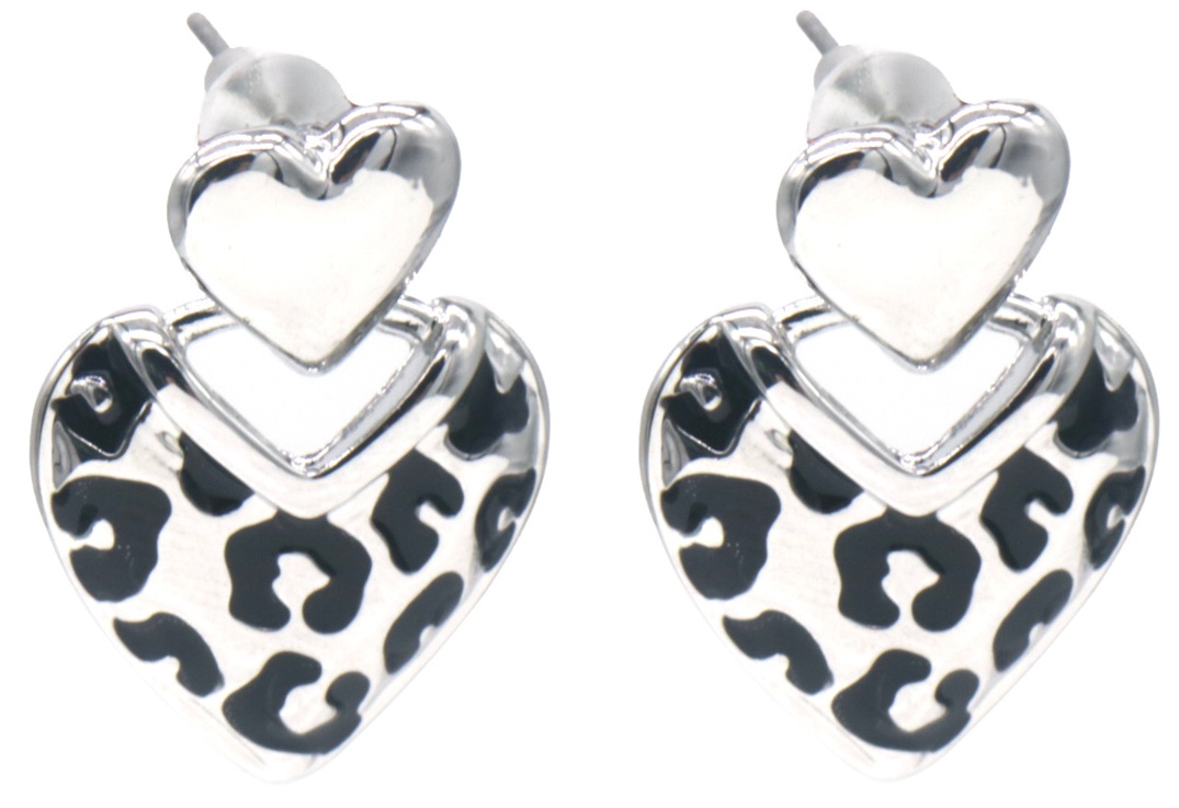 I-E5.2 E2591-157 Fashion Earrings Hearts 2cm Silver