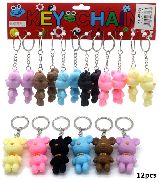 Q-D6.1 KY940-001-1 Keychains Bear 5.5cm - 12pcs