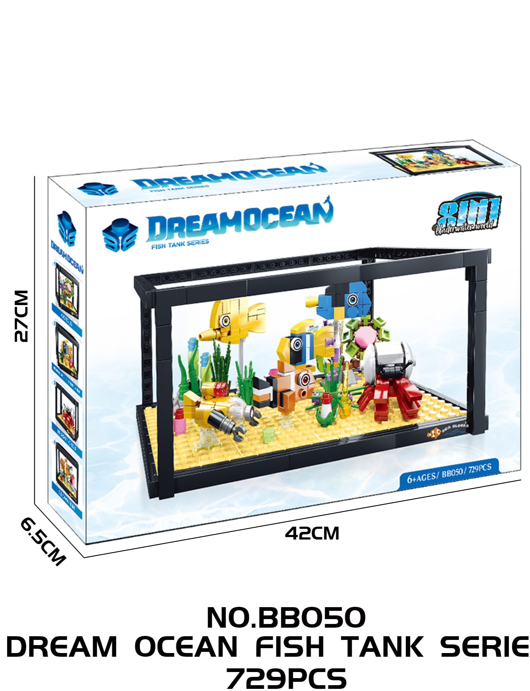 Z-B1.3 BB050 Building Block Set Aquarium 8 in 1  - 729pcs