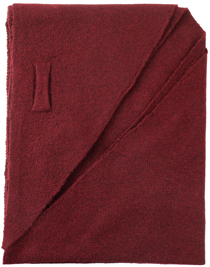Q-J4.1  SCARF1008-003-3 Triangle Scarf Wool-Viscose 180x75cm Red