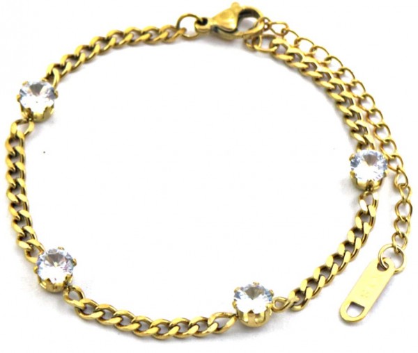 D-B18.3 B090-005G S. Steel Bracelet Crystals