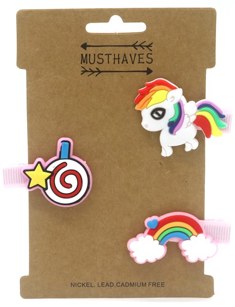 F-F24.2 H008-004 Kids Hair Fashion Set Unicorn Rainbow 3pcs F-F24.2 H008-004 Kids Hair Fashion Set Unicorn Rainbow 3pcs