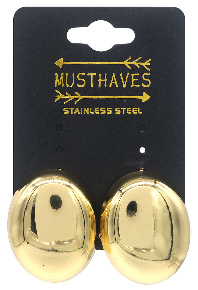 F-D8.3 E126-129G S. Steel Earrings Oval 3x2.5cm