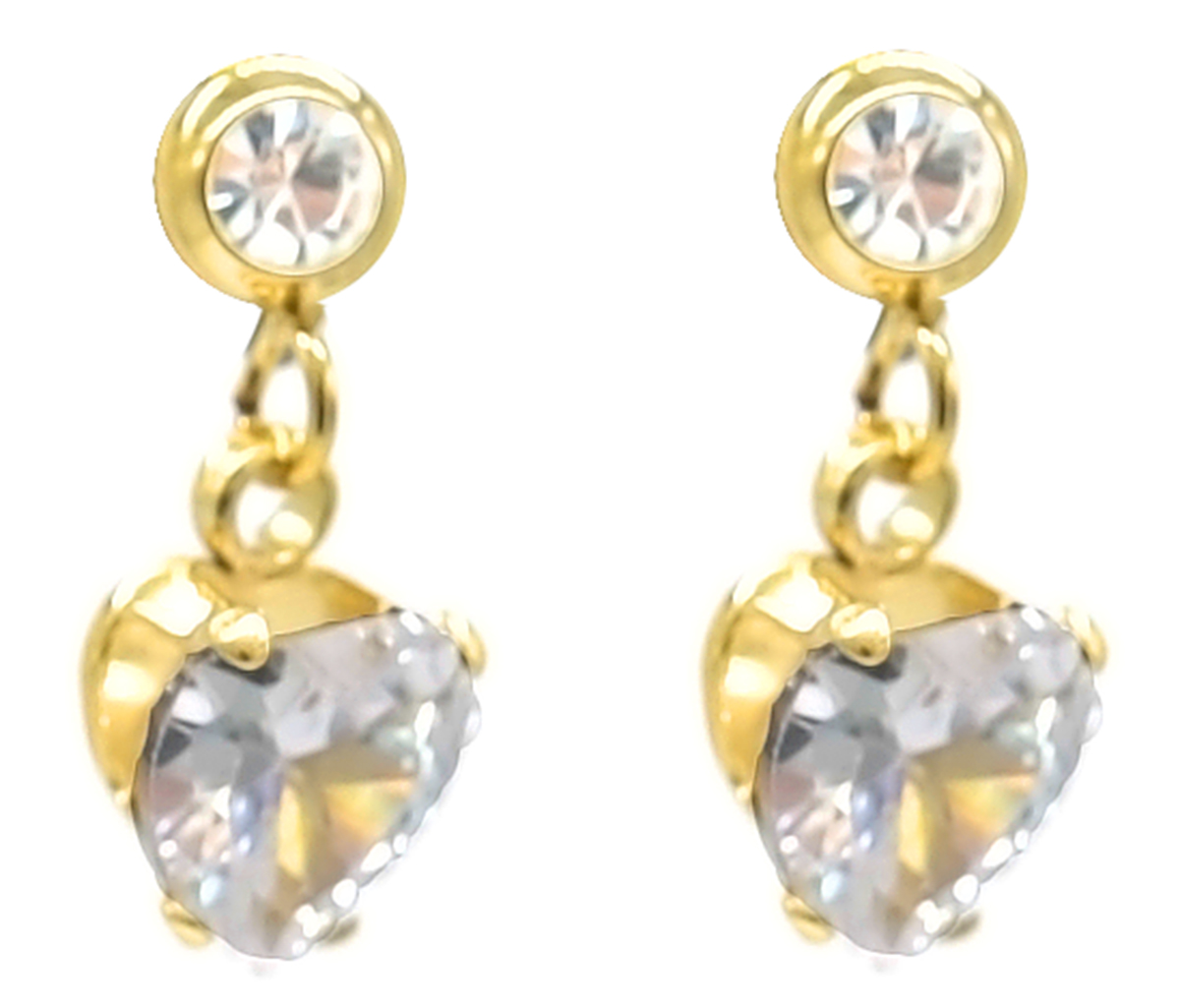 A-C19.3 E2275-014G S. Steel Earrings Heart CZ