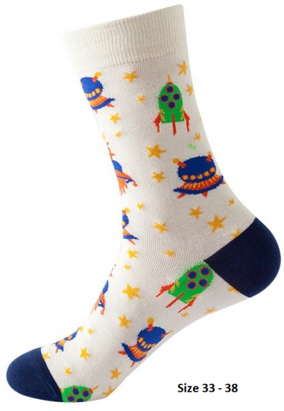 X-J4.2 SOK19 Socks Spaceship Size 33 - 38 For Kids X-J4.2 SOK19 Socks Spaceship Size 33 - 38 For Kids