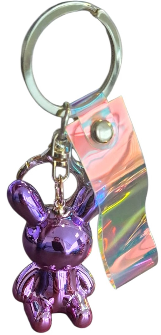 I-C16.2 KY1146-013-2 Keychain Shiny Bunny - 4.5cm - Purple