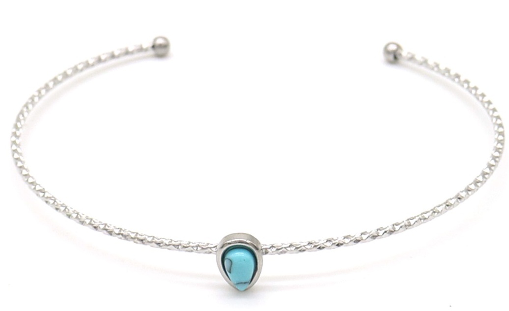 A-A14.2 B010-003S S. Steel Bangle Turqoise