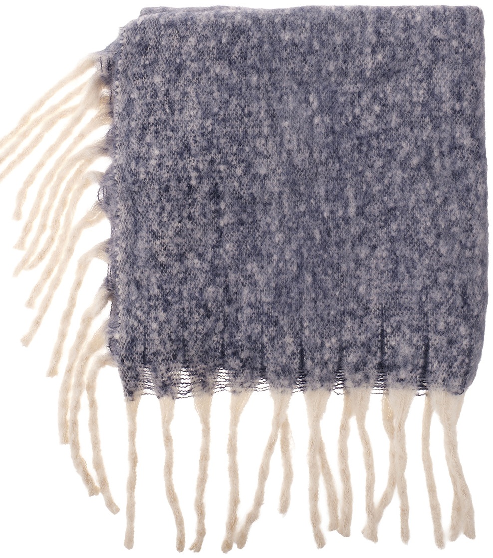 Q-K3.2 SCARF2588-011-1 Woven Winter Poncho Blue