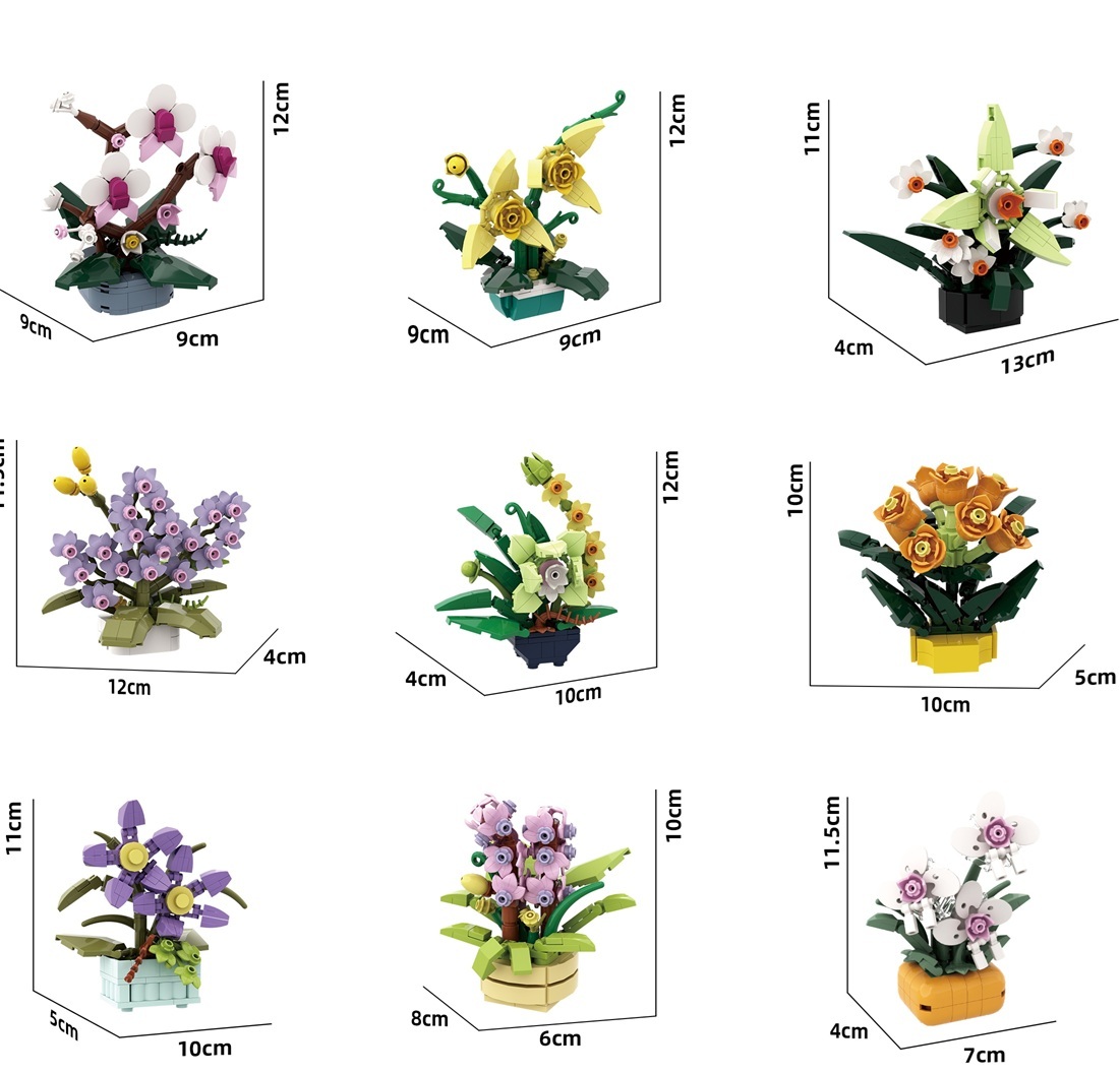 Z-C1.4 BB835E Buidling Blocks Orchids - 9pcs in Display