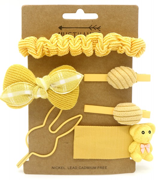 S-K8.2 H009-013B Kids Hair Fashion Set 6pcs Yellow S-K8.2 H009-013B Kids Hair Fashion Set 6pcs Yellow