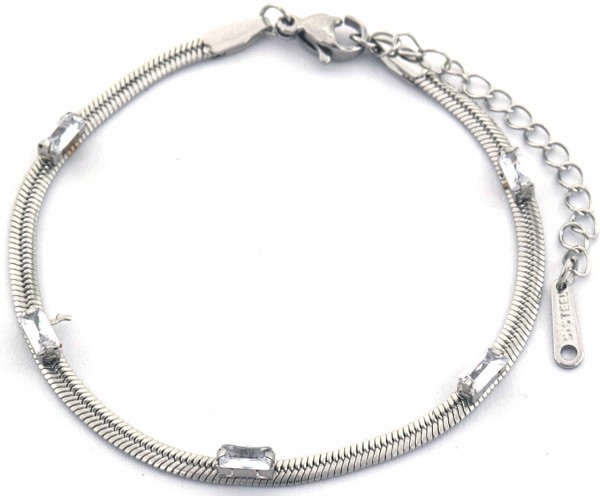 B-C20.2 B090-007S S. Steel Bracelet CZ White