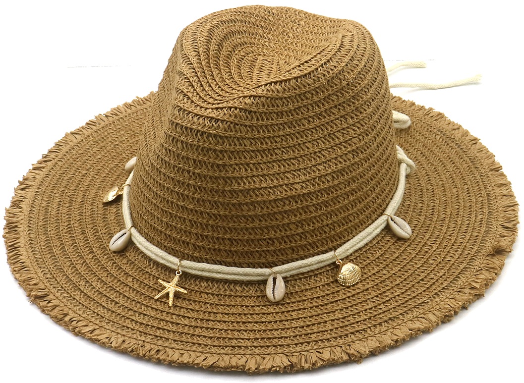 Y-B5.3 HAT1102-002-2 Summer Hat Shells Brown