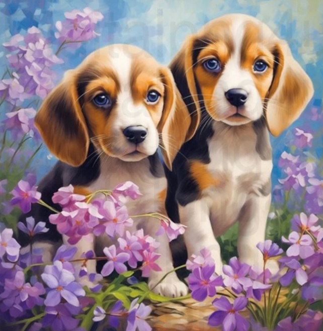 X-Q7.2 DP2545013 Diamond Painting -Canvas 30x20cm - Painting 25x15cm Dogs X-Q7.2 DP2545013 Diamond Painting -Canvas 30x20cm - Painting 25x15cm Dogs