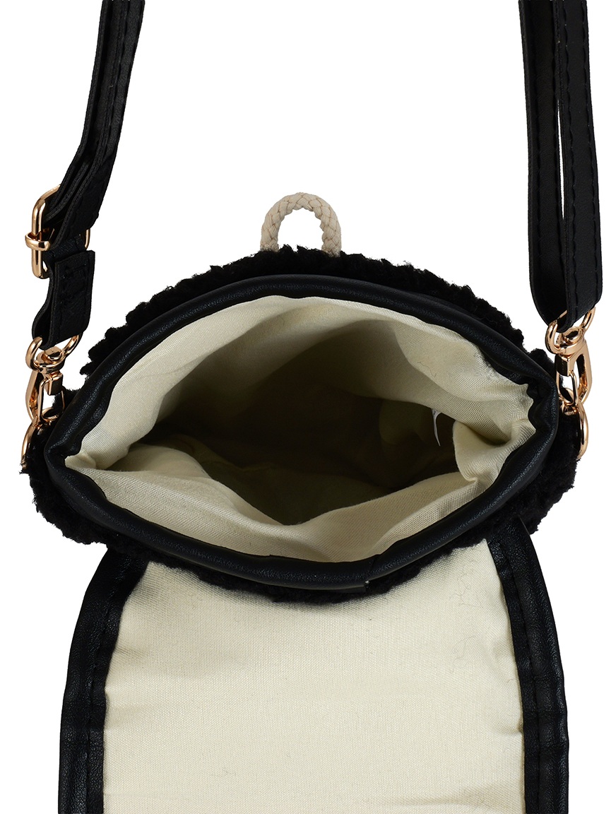 R-H8.2 BAG1021-036-3 Shoulder Bag Teddy 21x16cm Black