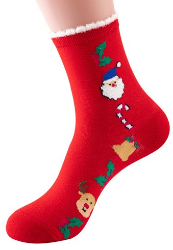 S-B2.1 SOCK023-008 Pair of Socks Size 35-42 Christmas