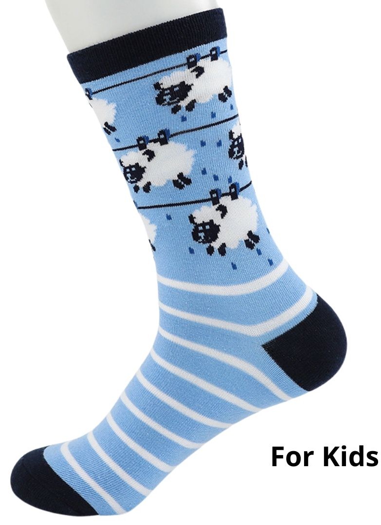 S-D3.1 KS2607-038 Pair of Socks for Kids Size 33-38 Sheep