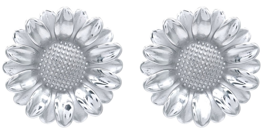E-D25.2 E126-127S S. Steel Earrings Flower 3.5cm