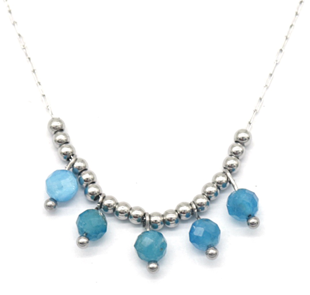 F-D19.1 N031-018S S. Steel Necklace Stones