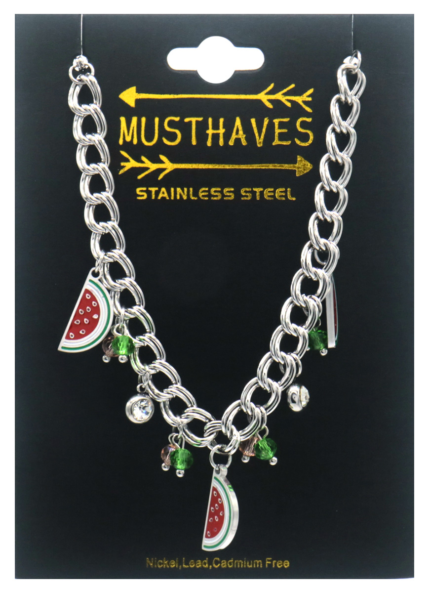 H-B5.5 B2503-047S S. Steel Bracelet Watermelon 16-21cm