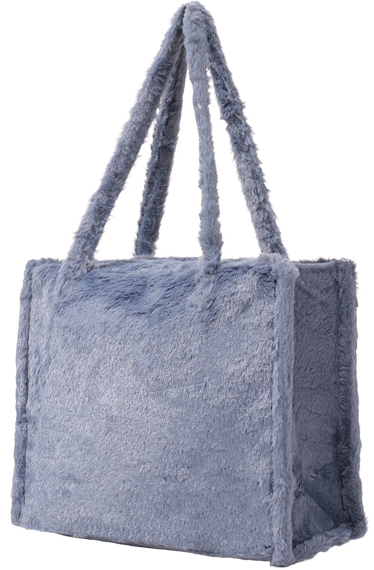 Z-F1.3 BAG1014-001-8 Fluffy Faux Fur Shopper 36x29x13.5cm Grey