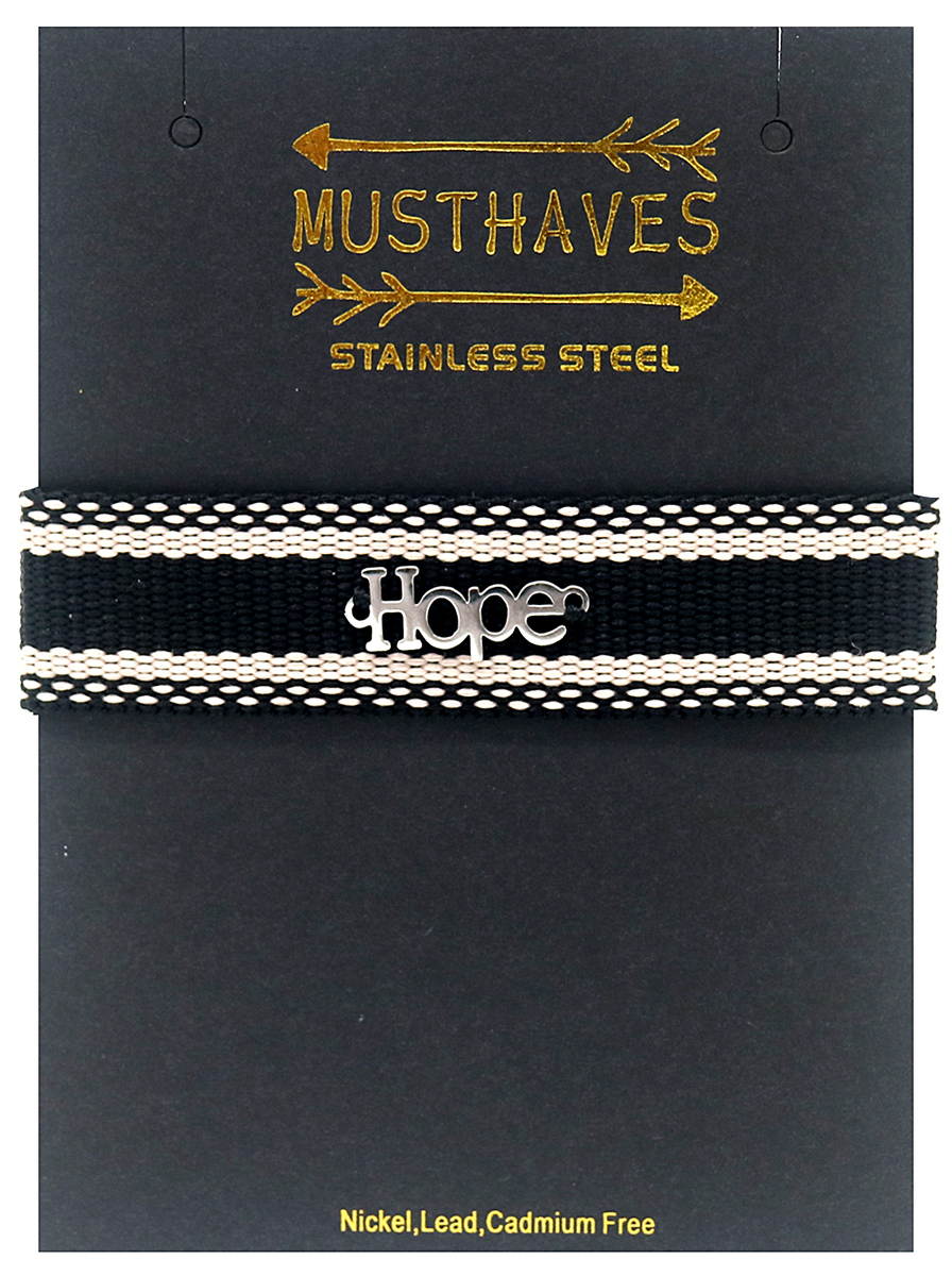 A-E11.1 B220-061 Knitted S. Steel Bracelet HOPE Silver