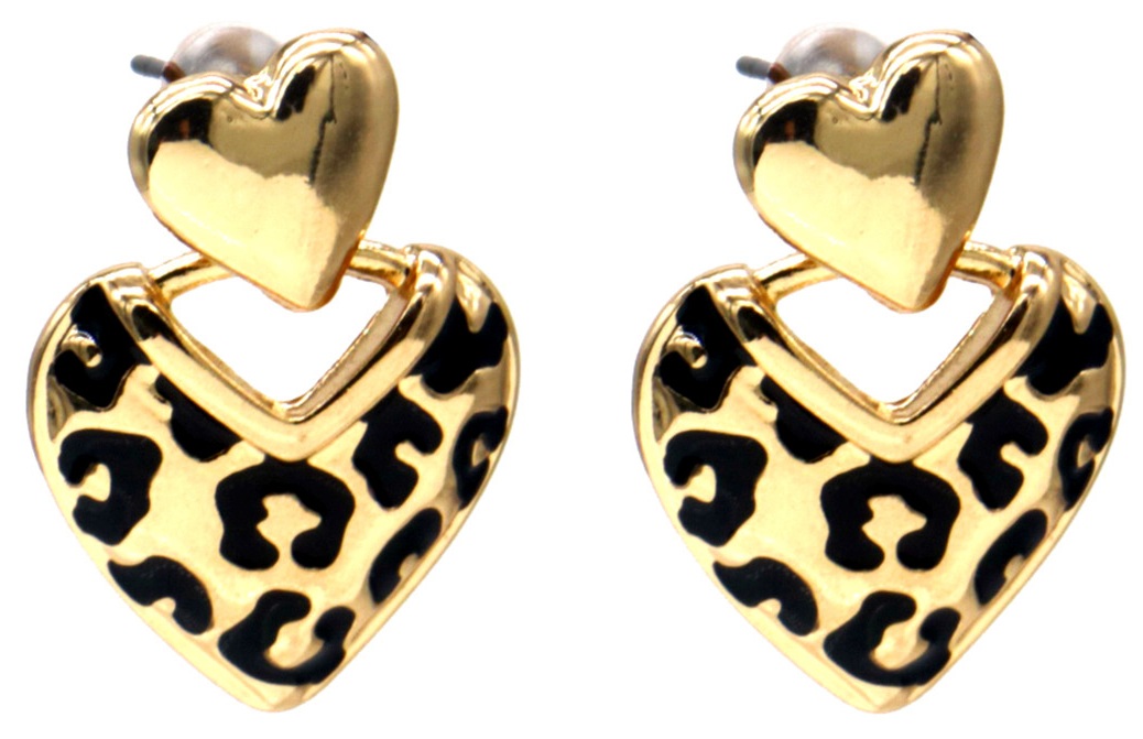 I-C18.3 E2591-157G Fashion Earrings Hearts 2cm Gold