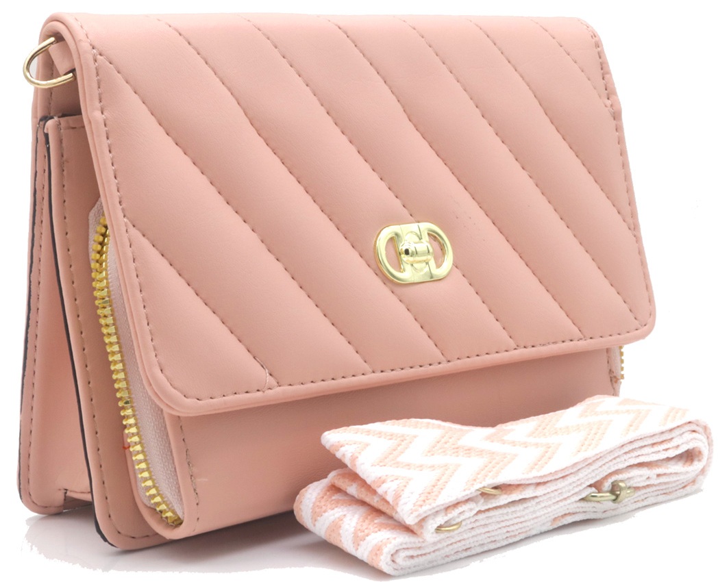 Y-F2.2 BAG1010-002-4 PU Shoulder Bag 20x14x7cm Pink