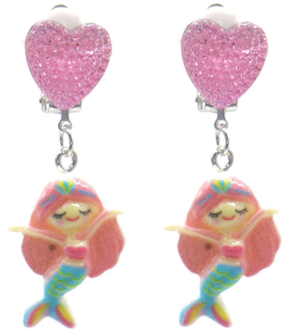 A-C8.3 E1030-006 Earrings for Kids Clip On - Mermaid