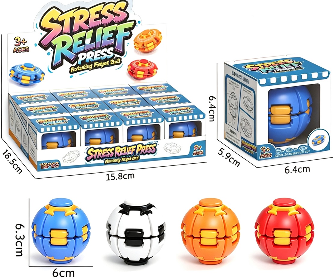 Q-A7.1 TOY2611-004 Rotating Fidget Ball - 12pcs